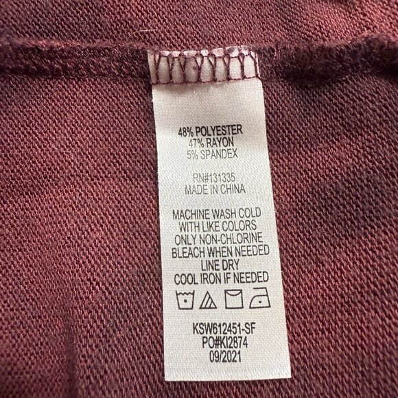 Women’s XXL Tie-Dye Sweater-Fall – Maroon/Burgundy, Lightweight, Plus Size - Picture 6 of 6